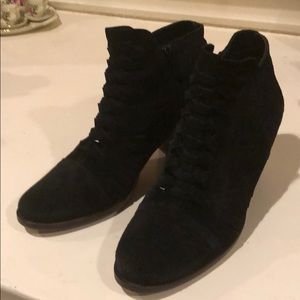 Free people black ankle boots.